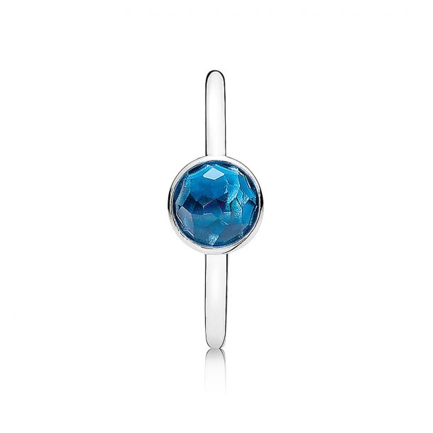 Pandora December Droplet Ring London Blue Crystal REEDS Jewelers