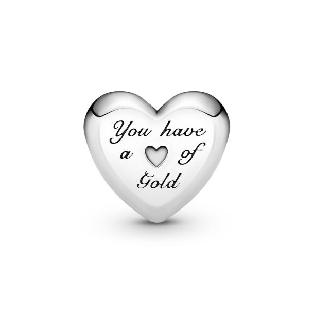 Radiant Heart & Floating Stone Charm, Gold plated