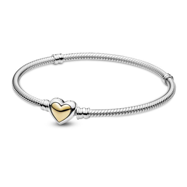 Pandora PANDORA Bracelet, Pandora Moments Heart Clasp Snake Chain, Rose  Gold Plated - 7.5in / 19cm - American Jewelry
