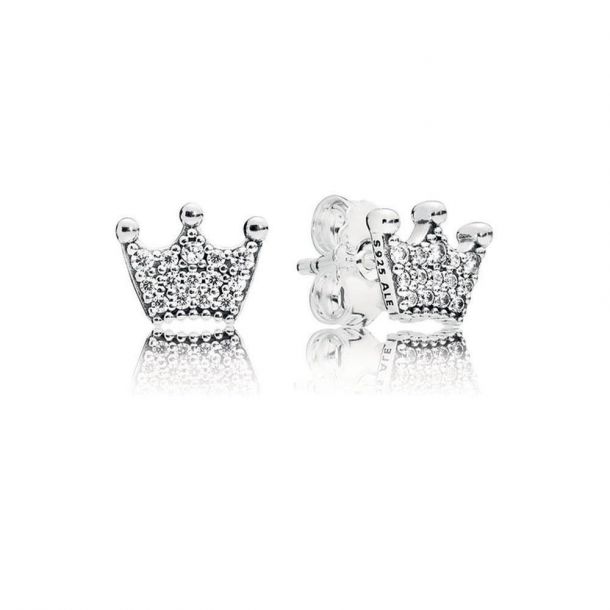 Pandora Enchanted Crowns Stud Earrings, Clear Cubic Zirconia