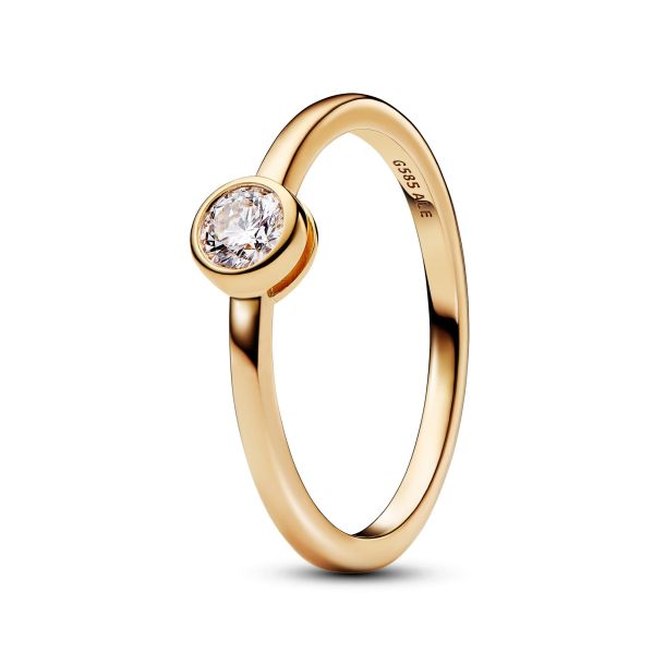Pandora Era Bezel 0.25ctw Lab Grown Diamond 14k Yellow Gold Ring REEDS Jewelers