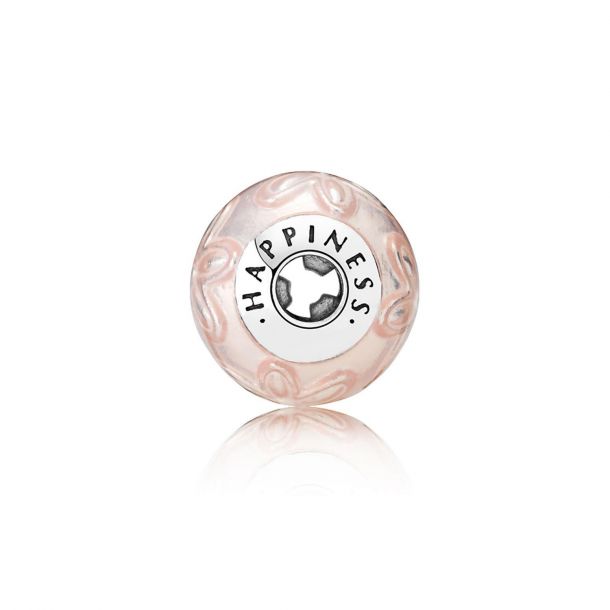 PANDORA ESSENCE COLLECTION Happiness Charm Transparent Cream Pink Enamel