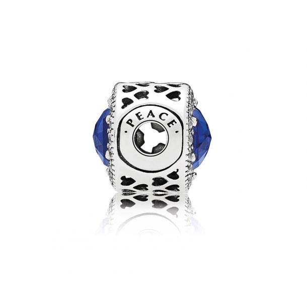 Pandora Essence Collection PEACE Charm Royal Blue Crystals Clear Cubic Zirconia REEDS Jewelers