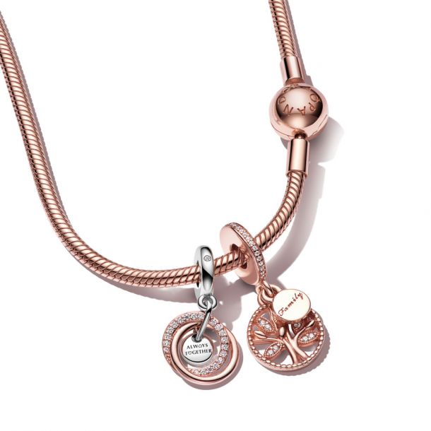 Pandora Circle Rose Necklace Set | Rose Gold-Plated | 19.7 Inches | REEDS Jewelers