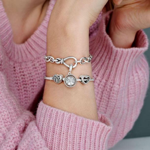 Pandora Family Tree Heart Clasp Bracelet