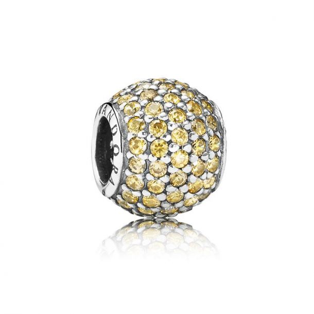 Pandora Fancy Golden Pave Lights Charm