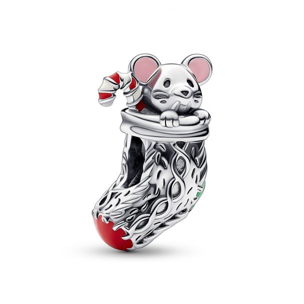 Pandora Festive Mouse Stocking Charm