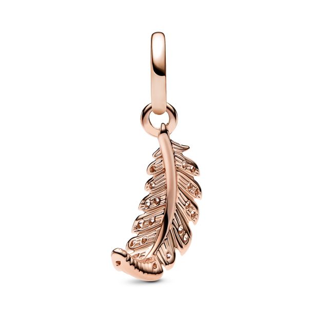Pandora light as a feather pendant online