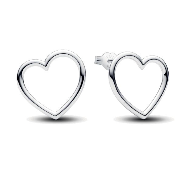 Pandora Front-Facing Heart Stud Earrings | REEDS Jewelers
