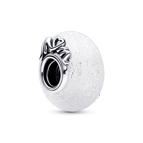 dilute necessary Upbringing Pandora Glittery White Murano Glass Mom & Love Charm | REEDS Jewelers