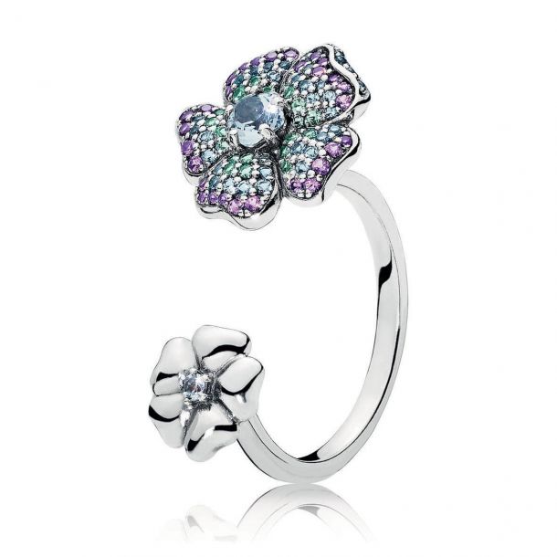 Pandora ring purple flower hotsell