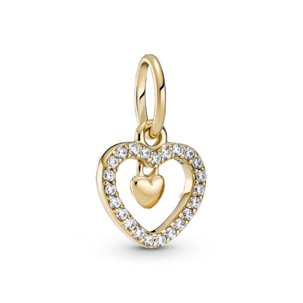 Pandora charms heart shaped on sale