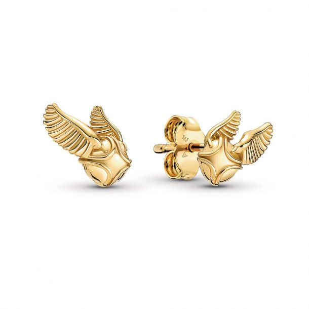 Pandora Harry Potter Golden Snitch Stud Earrings Gold Plated REEDS Jewelers