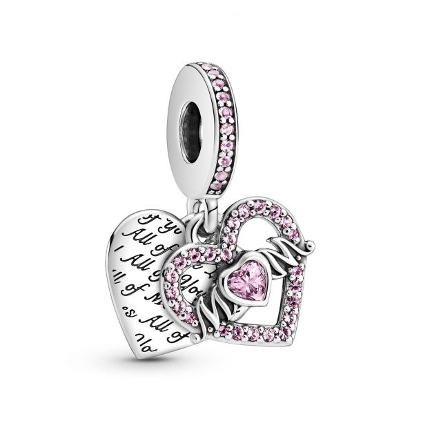 Pandora Dumbbell & Heart Dangle Charm