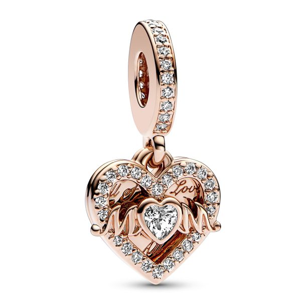 aspekt Lil vækst Pandora Heart & Mum Dangle Charm | Rose Gold-Plated | REEDS Jewelers