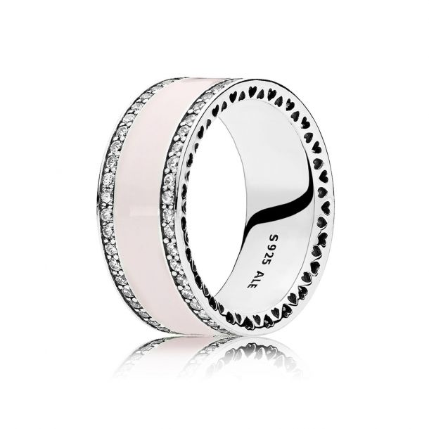 Pink hearts of pandora band sale ring