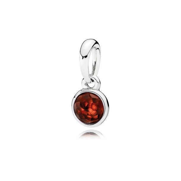 Pandora January Droplet Pendant Garnet