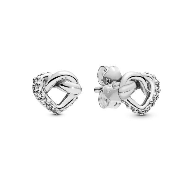 Pandora Knotted Heart Stud Earrings
