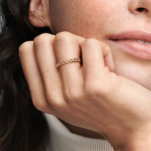 Pandora linked love ring rose deals