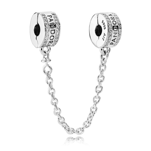 Pandora Logo Safety Chain Clear Cubic Zirconia REEDS Jewelers