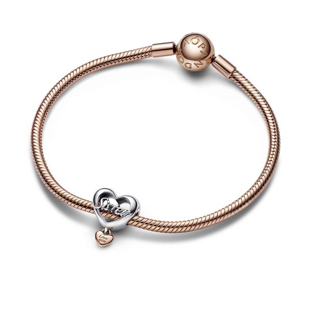 Pandora Love You Sister Heart Charm Rose Gold Plated REEDS Jewelers