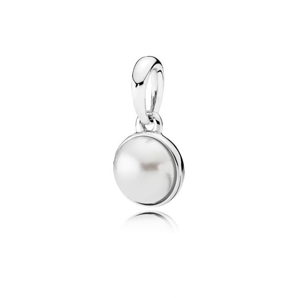 Pandora Luminous Droplet Pendant White Crystal Pearl REEDS Jewelers
