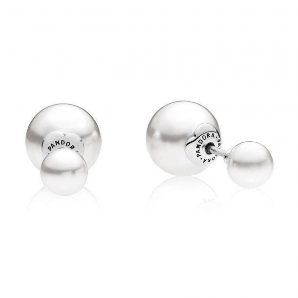 Pandora Luminous Drops Earrings, White Crystal Pearl