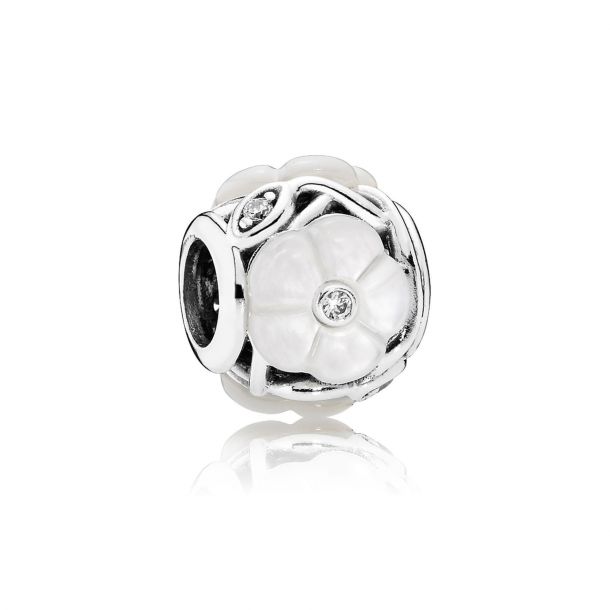 PANDORA Luminous Florals Mother of Pearl Charm with Clear Cubic Zirconia