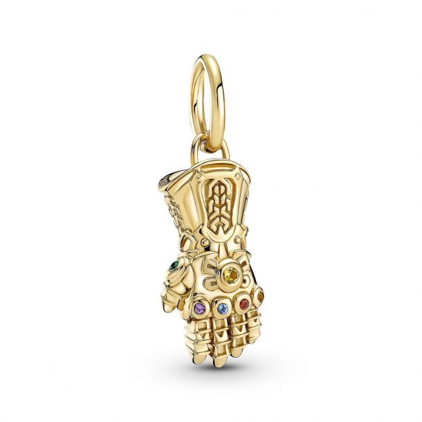 Pandora Marvel The Avengers Infinity Gauntlet Dangle Charm Gold Plated REEDS Jewelers