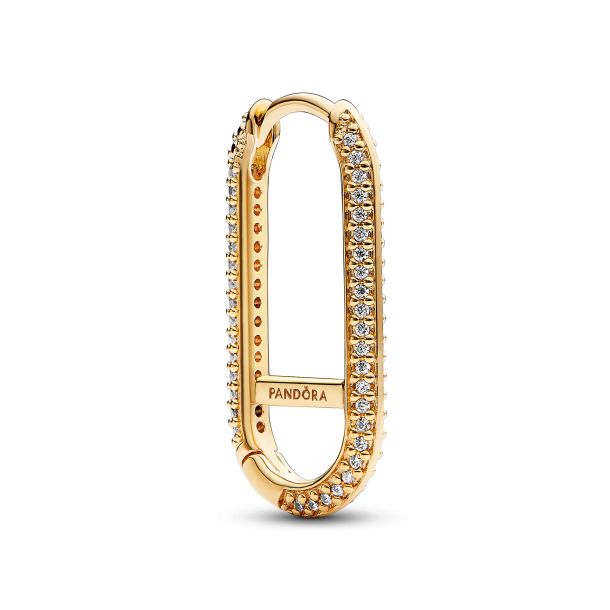 Pandora ME Extended Pave Link Single Earring Gold Plated