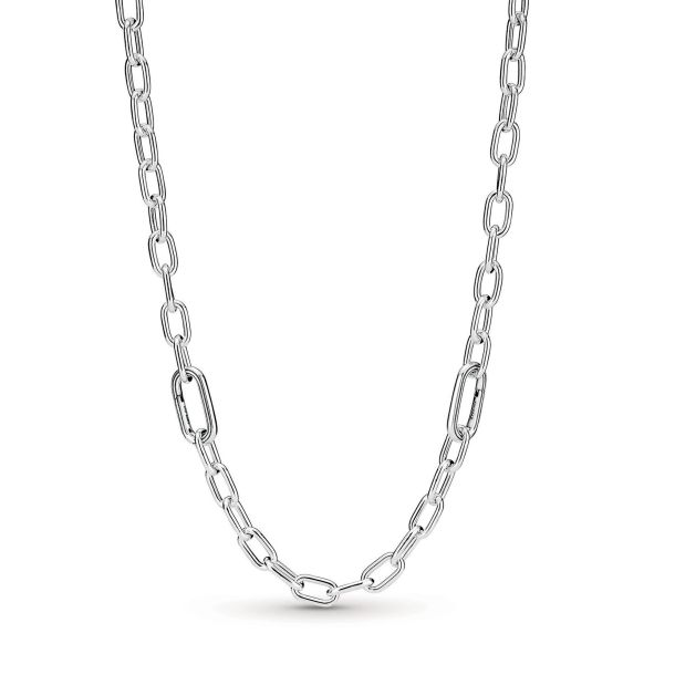 Pandora ME Metal Bead & Link Chain Necklace, Sterling silver