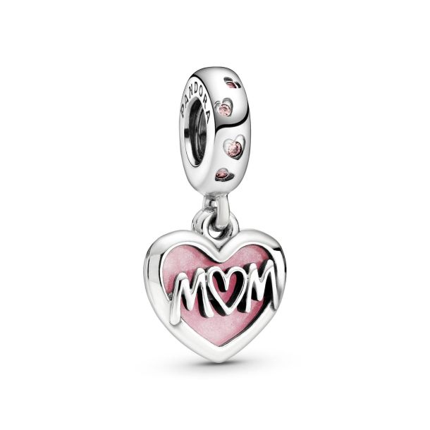 Pandora Mom Script Heart Dangle Charm REEDS Jewelers