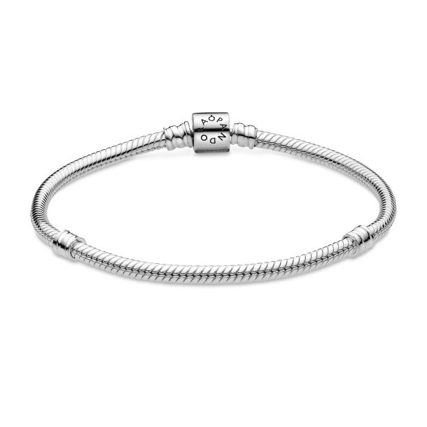 Pandora Moments Barrel Clasp Snake Chain Bracelet