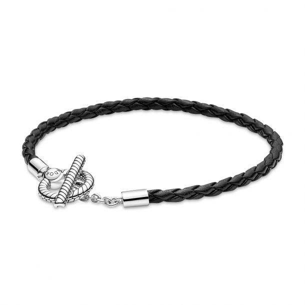 Pandora Moments Double Wrap Barrel Clasp Snake Chain Bracelet/Necklace, Sterling silver