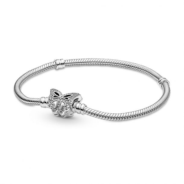 Pandora Women's Genuine Sterling Silver Bead Clasp Charm Bracelet