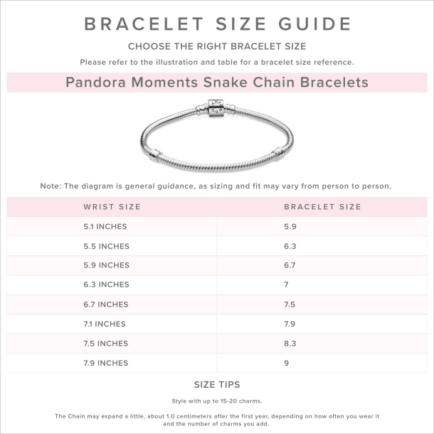 Pandora bracelet sale dimensions