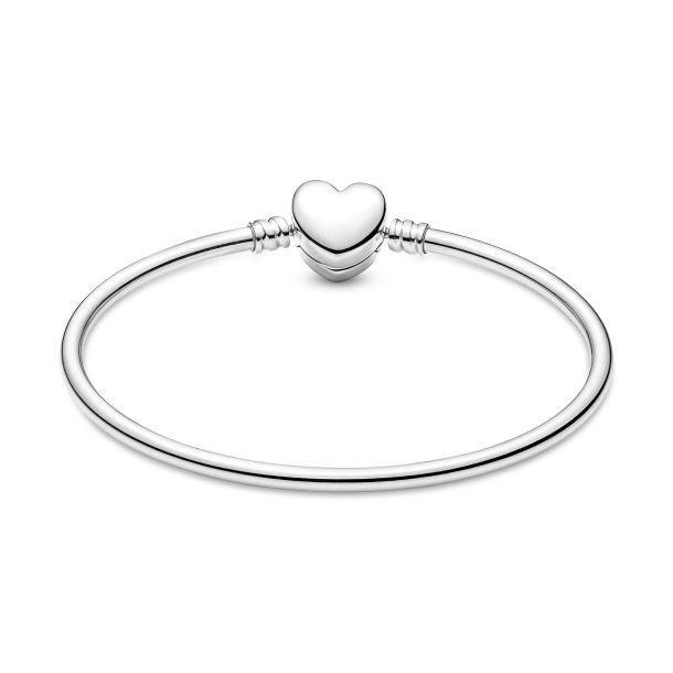 Pandora Moments Entwined Infinite Hearts Clasp Bangle Bracelet REEDS Jewelers