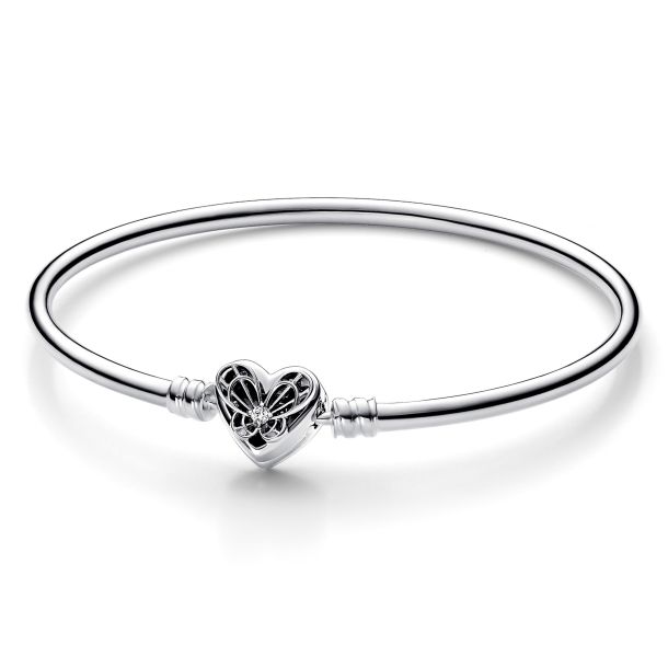 Norm Reductor grootmoeder Pandora Moments Heart & Butterfly Bangle Bracelet | REEDS Jewelers