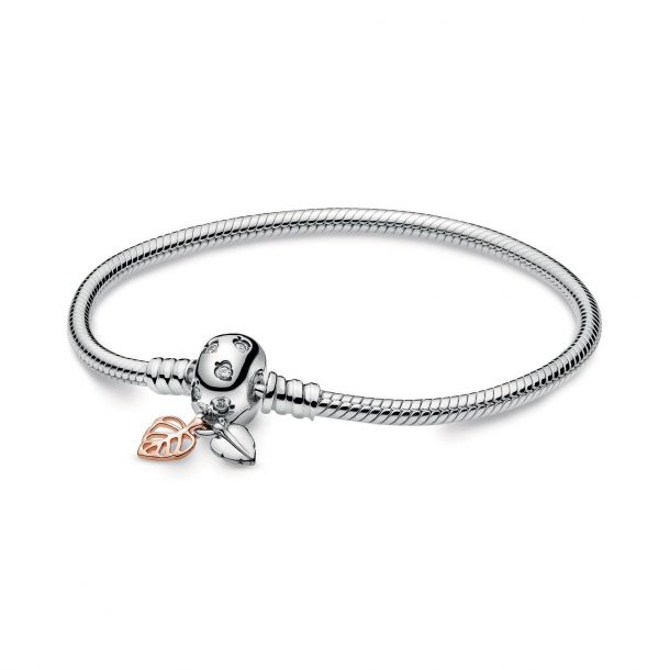 Pandora moments leaves & snake chain bracelet deals