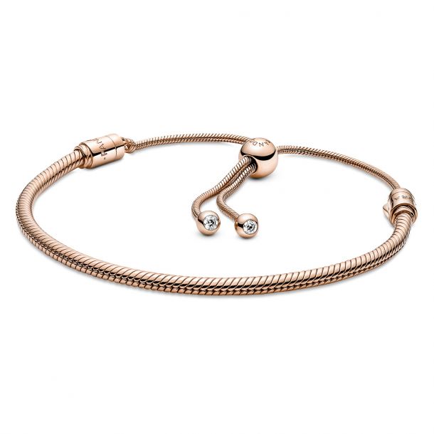 Pandora Moments Snake Chain Bracelet | Rose Gold-Plated | REEDS Jewelers