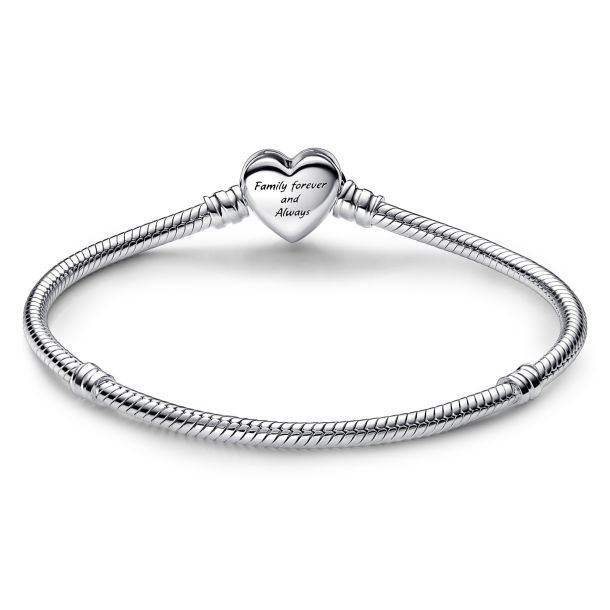 Pandora Moments Sparkling Infinity Heart Clasp Snake Chain Bracelet