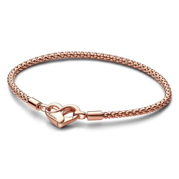 Pandora Moments Studded Chain Bracelet | Rose Gold-Plated | REEDS Jewelers