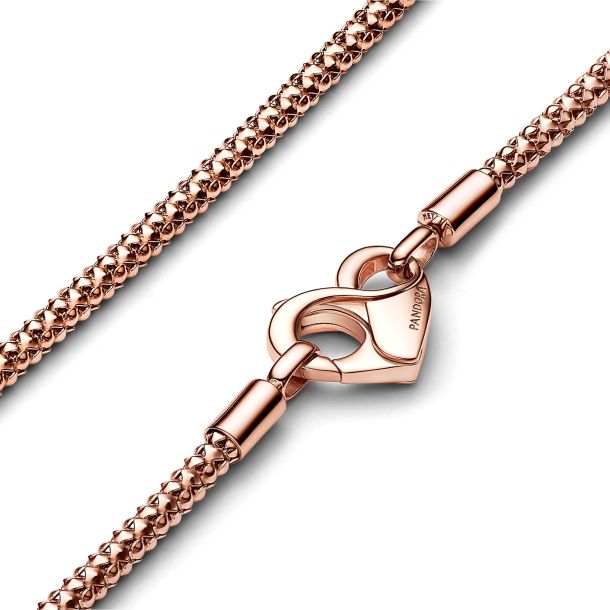 Pandora Moments Studded Chain Necklace | Rose Gold-Plated | REEDS