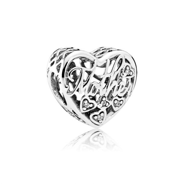 Pandora Mother Son Bond Charm Clear Cubic Zirconia