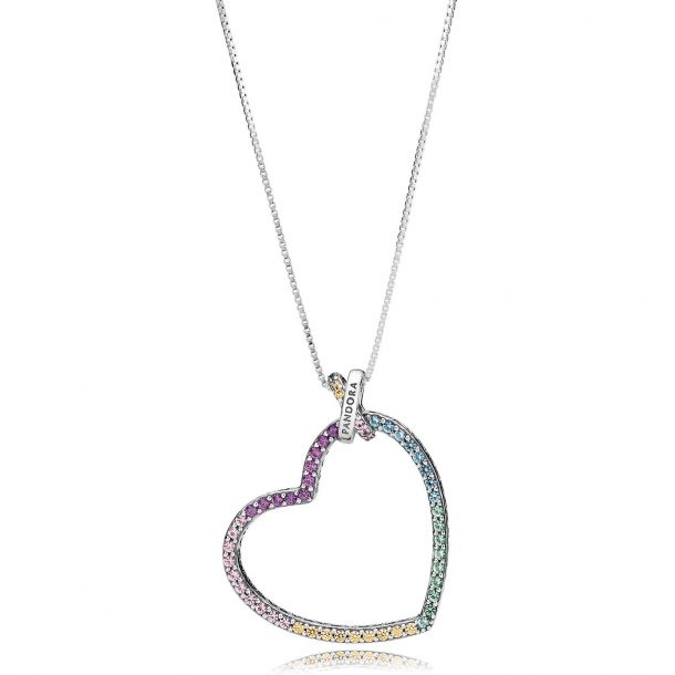 PANDORA Multi Colored Heart Necklace