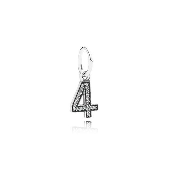 PANDORA Number Four Dangle Charm