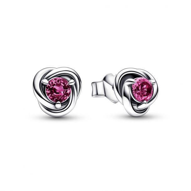 Pandora October Pink Eternity Circle Stud Earrings REEDS Jewelers
