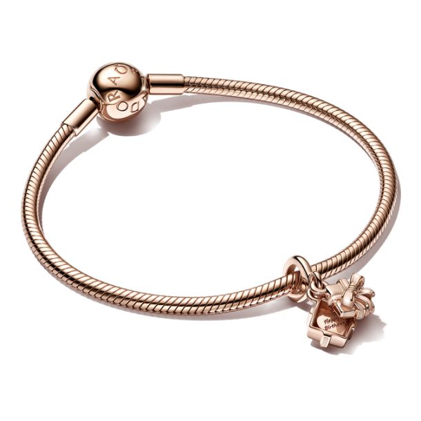 Pandora Openable Birthday Gift Charm Bracelet Set Rose Gold Plated 7.5 Inches