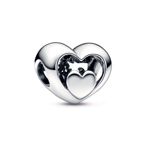 Pandora Openwork Heart Script Charm