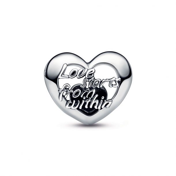 Pandora Openwork Heart Script Charm